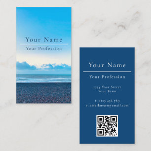 Calm Blue Beach Scene Customisable Business Card