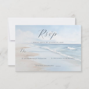 Calm Blue Beach Waves RSVP Card