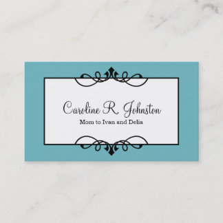 Calm blue border classic frame custom mummy card