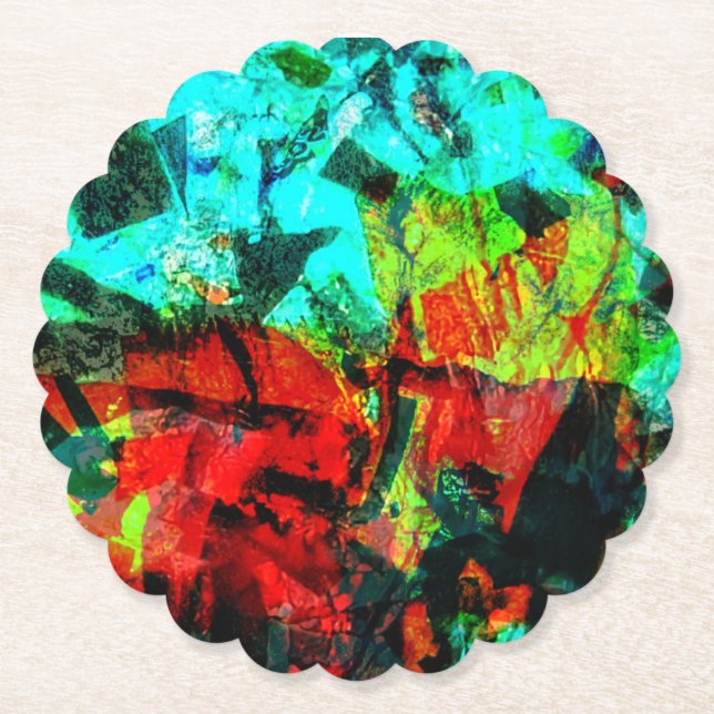 Calm blue colour Paper Coaster,Deep blue abstract  Coaster (Front)