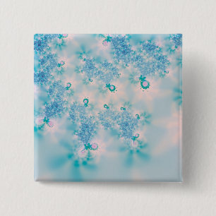 Calm Blue Meditation Butterfly Art 15 Cm Square Badge