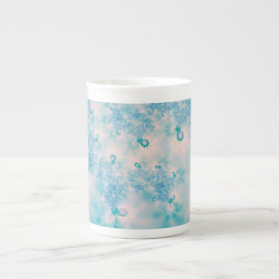 Calm Blue Meditation Butterfly Art Bone China Mug
