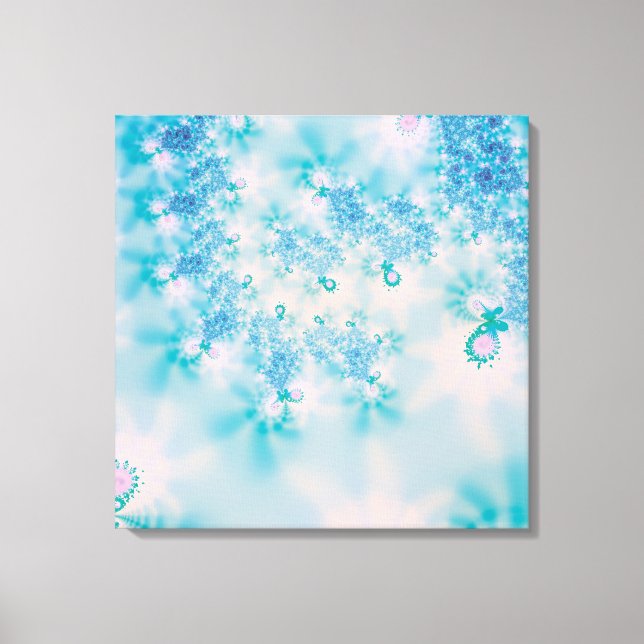 Calm Blue Meditation Butterfly Art Canvas Print (Front)