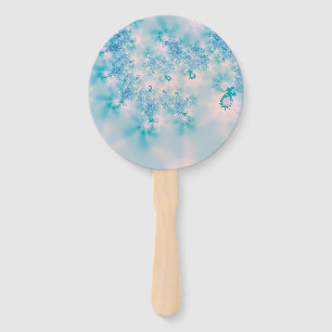 Calm Blue Meditation Butterfly Art Hand Fan
