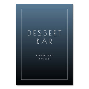 Calm Blue Minimalist Dessert Bar Sign Table Number