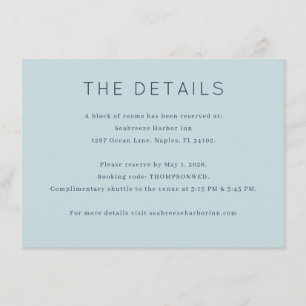 Calm Blue Minimalist Details Enclosure Card