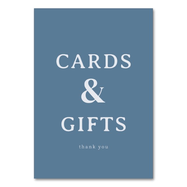 Calm Blue Minimalist Gratitude Card (Front)
