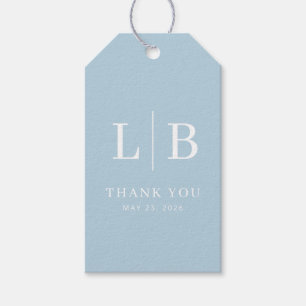 Calm Blue Minimalist Gratitude Gift Tags