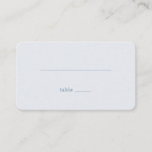 Calm Blue Minimalist Line Place Card