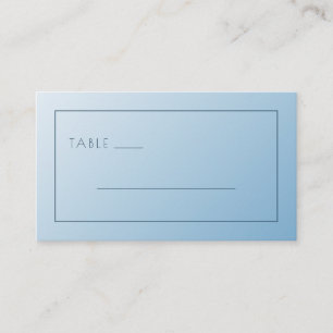 Calm Blue Minimalist Lines Place Card
