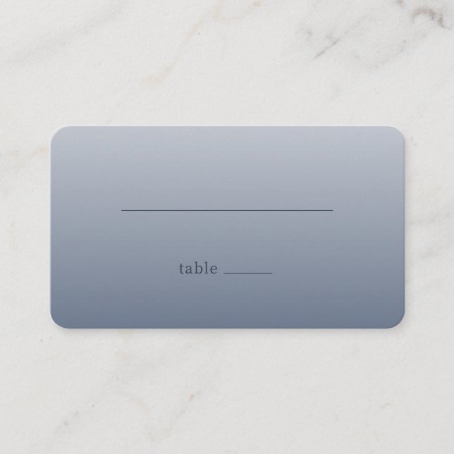 Calm Blue Minimalist Lines Place Card (Front)