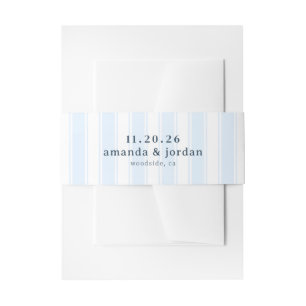 Calm Blue Stripes Invitation Belly Band