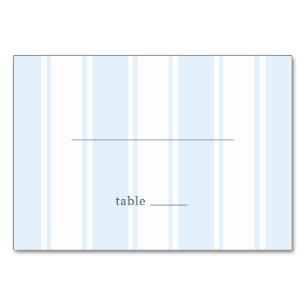 Calm Blue Stripes Minimalist Abstract Table Number