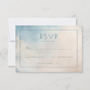 Calm Blue Watercolor RSVP Card