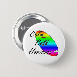 Calm bold horizons surfing 6 cm round badge