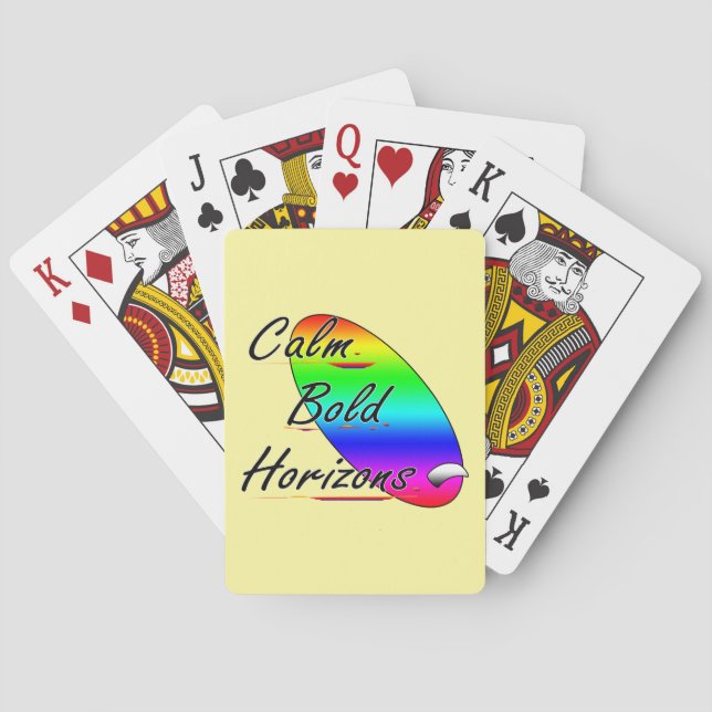 Calm bold horizons surfing playing cards (Back)