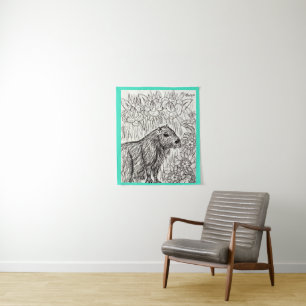 Calm Capybara Tapestry