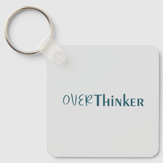 Calm Chaos Blue Typographic Reflection Piece Key Ring (Front)