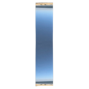 Calm chic modern beach water blue sky short table runner