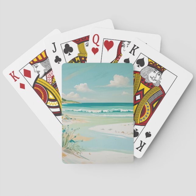 Calm Coastal View Playing Cards (Back)