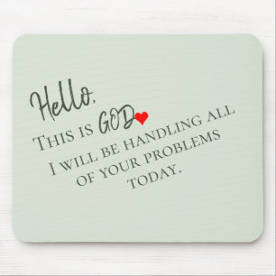 Calm Comfort Daily Encouragement Soft Sage Green Mouse Pad