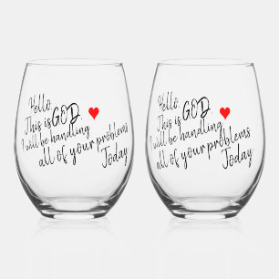 Calm Comfort Daily Peace Encouragement Gift Stemless Wine Glass