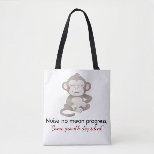 Calm Confidence Monkey – Minimal Everyday Tote Bag