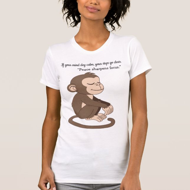 Calm Confidence Monkey – Minimal Lifestyle T-Shirt (Front)