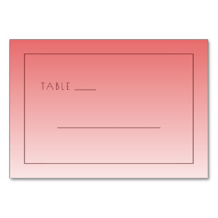 Calm Coral Gradient Table Sign Number