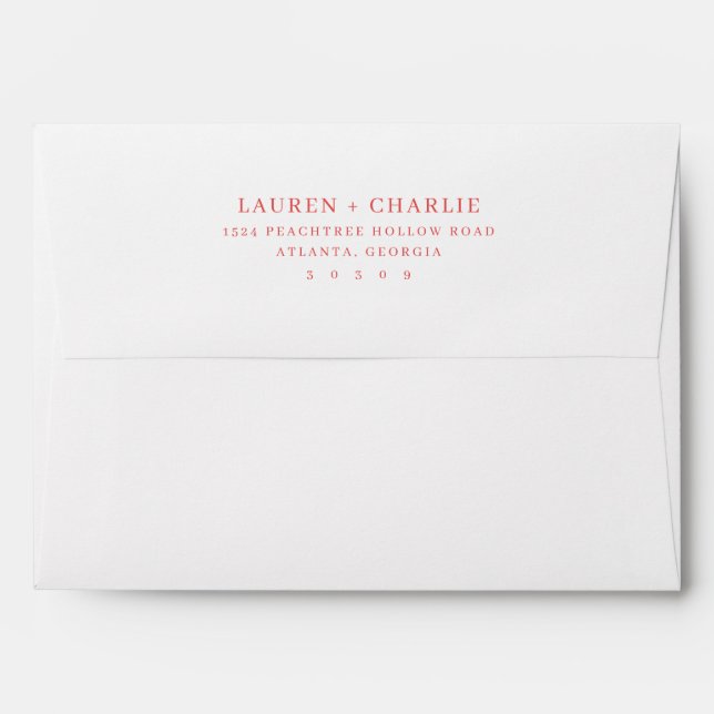Calm Coral Typographic Envelope (Back (Top Flap))
