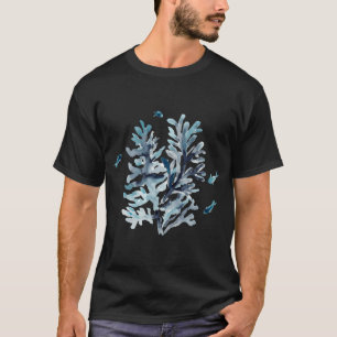 calm coral - watercolour painting in blue tones T-Shirt
