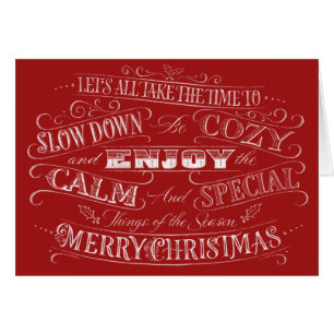 Calm + Cosy Red Merry Christmas Chalk Calligraphy