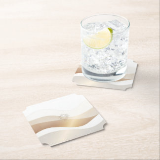 Calm Desert Waves with Fennec Essence | Minimal Se Paper Coaster