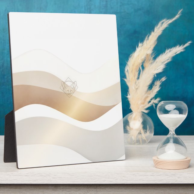 Calm Desert Waves with Fennec Essence | Minimal Se Plaque (Side)