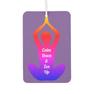 Calm Down and Zen Up Purple Chakras Car Air Freshener