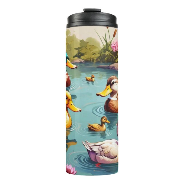 "Calm Ducks in Light" Thermal Tumbler (Front)