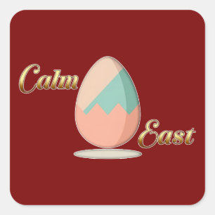 Calm Easter – Aesthetic Egg Art - Autocolante Square Sticker