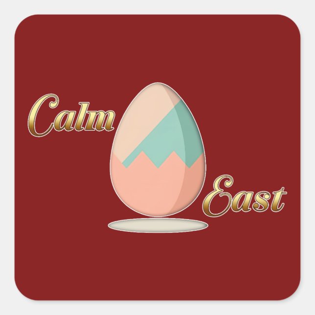 Calm Easter – Aesthetic Egg Art - Autocolante Square Sticker (Front)