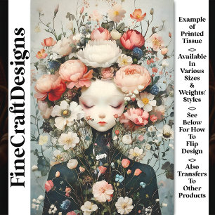 Calm Female Flower Earth Spirit AG4Z Decoupage Tissue Paper