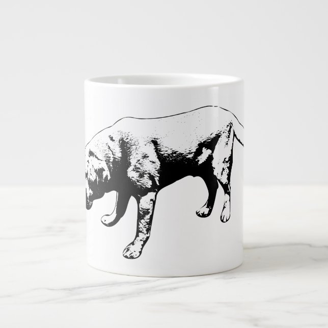 Calm Focus in Monochrome Large Coffee Mug (Front)
