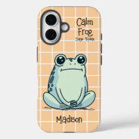 Calm Frog Says Relax Funny Custom