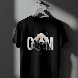 Calm Giant Panda Bear Serene Nature Typography T-Shirt