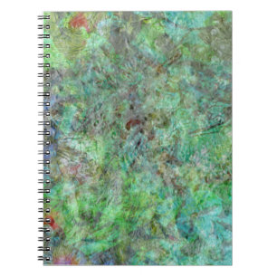 Calm green abstract Spiral Photo Notebook,Peaceful Notebook