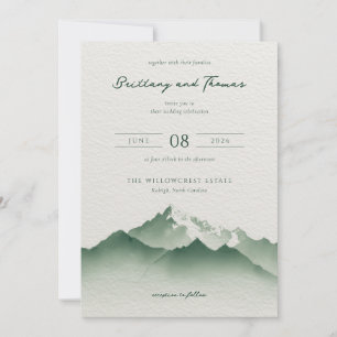 Calm Green Mountain Illustration Invitation