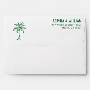 Calm Green Palm Tree Envelope