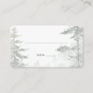 Calm Green Pine Trees Place Card
