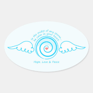 Calm Heart in a Storm Oval Sticker