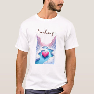 Calm Horizon Valley Line Art T-Shirt