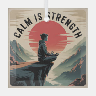 Calm Is Strength Glass Tree Decoration