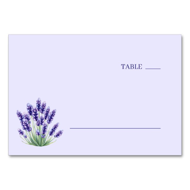 Calm Lavender Botanical Illustration Table Number (Front)